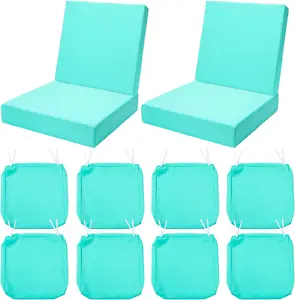 8 Pcs Outdoor Cushion Slipcovers Patio Chair Cushion Covers Replacement Waterpro - Picture 1 of 12