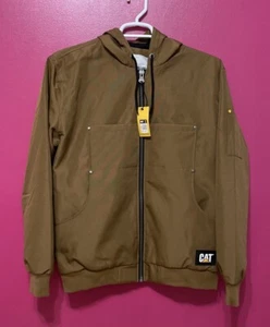 Caterpillar Men's Light Work Hooded Jacket - Bronze Canvas coat Large $130 - Picture 1 of 5