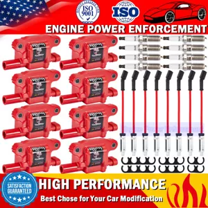 8 Pack UF743 Ignition Coils & Spark Plugs & Spark Wire For Chevy Tahoe GMC Yukon - Picture 1 of 15