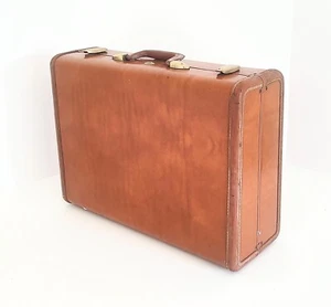 Maleta lateral cónica marrón vintage Samsonite equipaje para almacenamiento de decoración o accesorios - Imagen 1 de 11