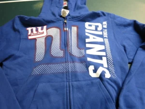 Neu ohne Etikett NY GIANTS Kapuzensweatshirt Tri-Logo durchgehender Reißverschluss Größe Small, Large - Bild 1 von 2