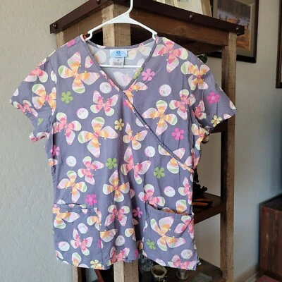 Blusa Médica, SB Médica para Mujer, Signos de Paz y Mariposas, Envío Foto 1 de 4