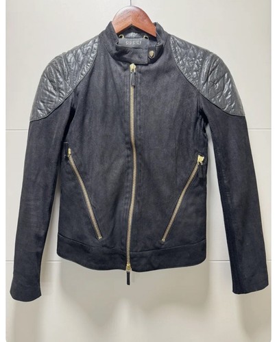 Autentica Gucci Bomber Giacca In Pelle Scamoscio 38