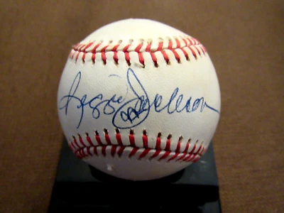 REGGIE JACKSON YANKEES A'S HOF SIGNED AUTO VINTAGE OAL GAME USED BASEBALL JSA - Image 1 of 3