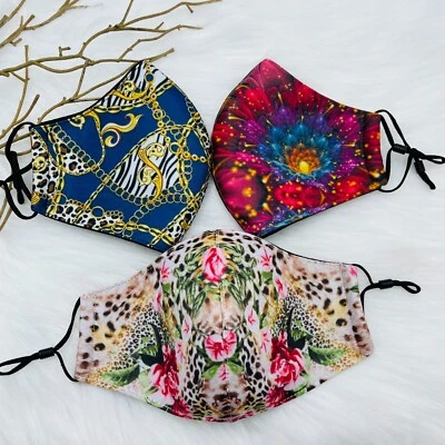 [3 PACK] Face Masks Fashion High Quality Polyester/Cotton Triple-Layer Washable - Image 1 of 4