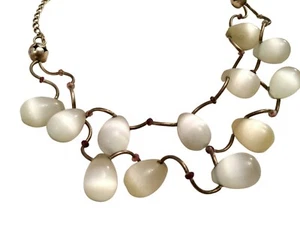 Cabochon MOONSTONE and RUBY Necklace (Unique Piece) - Picture 1 of 5