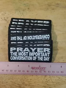 RELIGIÖSER BIKER PATCH "GEBET DAS WICHTIGSTE GESPRÄCH DES TAGES" NEU - Bild 1 von 2