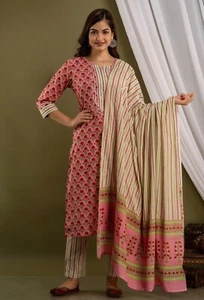 Set Kurta taglie forti per donna abito indiano Salwar Kameez abbigliamento da festa set Kurta - Foto 1 di 7