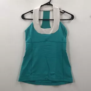 Lululemon Womens Blue Racerback Halter Neck Scoop Neck Athletic Tank Top Size 6 - Picture 1 of 8