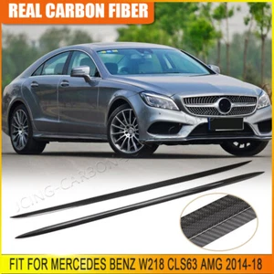 For Benz W218 CLS400 CLS550 CLS63   14UP Side Skirt Extension Lip REAL Carbon - Picture 1 of 13