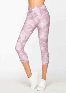 lorna jane 7/8th rosa cammo leggings comfort tg S capri tasca con cerniera - Foto 1 di 11