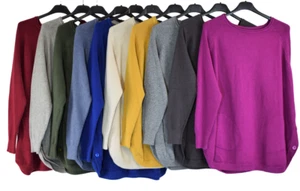 Ladies Italian lagenlook Super Soft Side Button Detail Jumper with Pockets - Picture 1 of 13