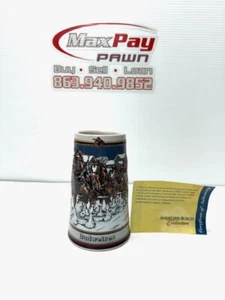 Vintage 1989 Budweiser Clydesdale Beer Stein Christmas Holiday!! - Picture 1 of 1