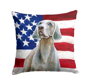 Caroline's Treasures BB9674PW1414 Weimaraner Patriotic Fabric Decorative Pillow - Picture 1 of 3