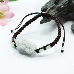 Pulseras Pixiu de Jade Birmano Blanco Accesorios Naturales Mujer Joyería Jadeíta - Imagen 1 de 8