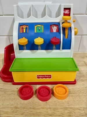 Caja registradora Fisher Price 1994 vintage funcionando monedas originales tienda juguete de simulación Foto 1 de 4