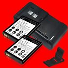 NEW Upgraded 2X 2850mAh Battery Home Charger Bracket f Cricket Debut Flip U102AC