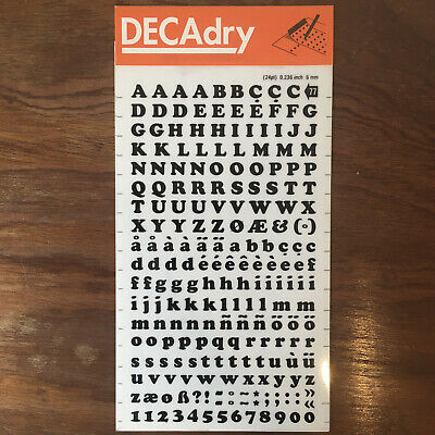 DECAdry N.º 77 Rub-on Black Letters & Numbers Transfer (24pt - 0.236inch - 6mm) • 5.23€