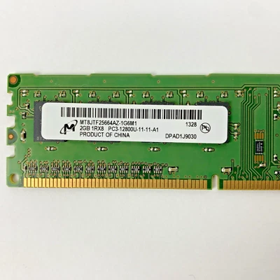 2GB Micron DDR3-RAM 240-pin 1Rx8 PC3-12800U MT8JTF25664AZ-1G6M1 Desktop RAM - Image 1 of 3