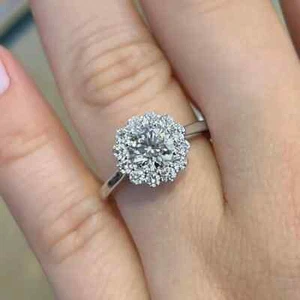 950 Platinum Wedding Ring 1.60 Ct Round Lab Created Diamond IGI Certified - Picture 1 of 9
