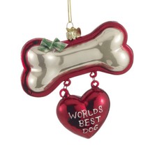 World's Best Glass Dog Ornament