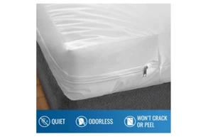 Cubierta protectora de colchón impermeable plástico con cremallera DMI sin olor tamaño completo blanco - Imagen 1 de 8