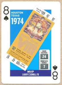 ODDBALL SUPER-BOWL VIII PLAYlNG-CARD VIKINGS vs DOLPHINS Larry Csonka MVP - Picture 1 of 1