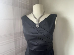 Black satin Cocktail Dress Size 10 - Picture 1 of 6