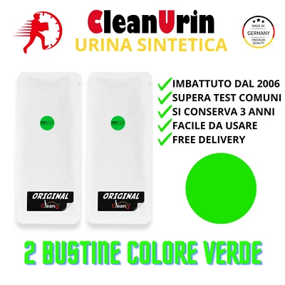 Clean Urin 2 BUSTINE VERDE 👨‍🔬 2 x 25 ml Urina Sintetica ⚗️ Originale CleanU