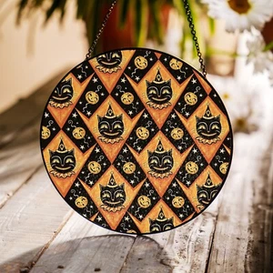 Handcrafted Halloween Suncatcher, Spooky Stained Glass Window Decor, HLW026 - Picture 1 of 8