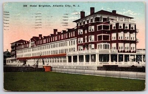 Atlantic City NJ-New Jersey, 1918 Hotel Brighton Historical, Vintage Postcard - Picture 1 of 2