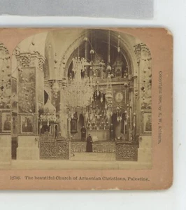 Beautiful Church of Armenian Christians Palestine Kilburn Stereoview - Picture 1 of 2