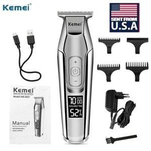 Kemei Men's Electric Hair Trimmer Pro LCD Cordless Screwdriver Shaver Trimmer US - Picture 1 of 12