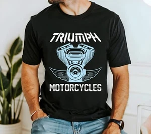 Triumph Motorcycle Men T-Shirt, Vintage Biker Shirt, Retro Motorcycle Tee, Men's - Picture 1 of 6