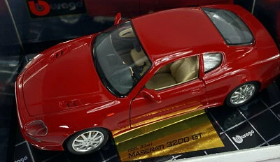 Réplica Bburago escala 1:18 1998 Maserati 3200 GT modelo rojo DQO 3341 como nueva en caja Foto 1 de 4