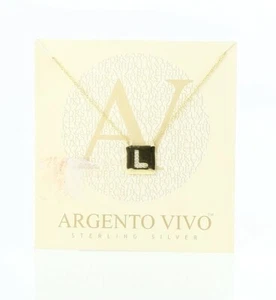 Argento Vivo Gold 'L' Cubic Zirconia Initial Pendant Necklace 126206 $78 - Picture 1 of 3