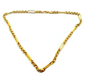 9ct Yellow Gold Figaro Style Chain Semi Hollow Hallmarked Presentation Boxed - Picture 1 of 1