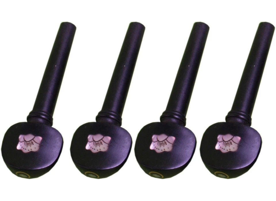 4pcs 4/4 Violin Peg Ebony Wood Shell Flower Inlay Violin Pegs Accessories - Image 1 of 1