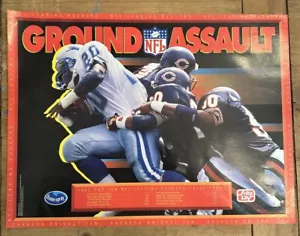 Vintage NFL Frito Lay Ocean Spray Ground Assault Barry Sanders Poster NOS - Picture 1 of 7