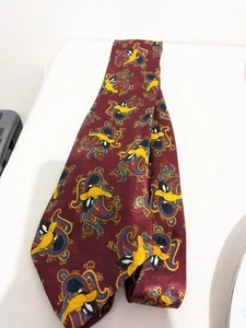 Warner Brothers Looney Tunes 1994 Daffy Duck Paisley Tie good condition - Picture 1 of 2