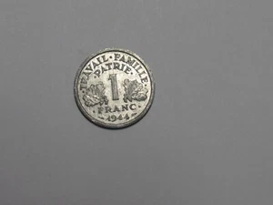 Old France Coin - 1944 Vichy State 1 Franc - Circulated - Picture 1 of 2
