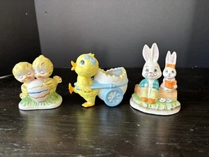Set Of 3 Vtg Lefton Easter Figurines - Picture 1 of 12