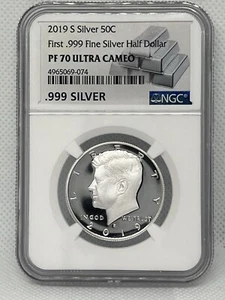 2019 S Silver Kennedy Half Dollar NGC PF 70 Ultra Cameo First .999 Silver Half - Picture 1 of 6
