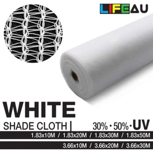 LiFEAU 30% 50% WHITE UV Shade Cloth Shadecloth Sail Garden Mesh Roll Outdoor - Picture 1 of 6