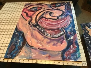 Original GISELLE RISK: 1991 close up face w BIG TONGUE crying eyes - Picture 1 of 5