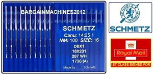 SCHMETZ CANU14:25 1NM100 GRÖSSE16 DBX1 287WH Industrielle Nähmaschinen Nadeln - Bild 1 von 4