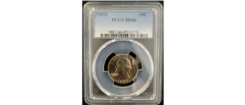 PCGS Blue Label NFC Enabled High Grade 1971 25C Washington Quarter Dollar MS66 Cover