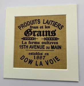 SACO DE ARPILLERA HARINA DE GRANO REPRODUCCIÓN MONTADO EN PAPEL DE ACUARELA - Imagen 1 de 10