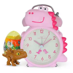 Dinosaurier Wecker ohne Ticken Lernwecker Kinderwecker Analog Quarz sehr leise - Bild 1 von 9