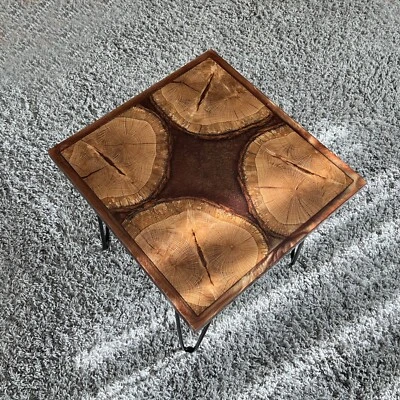 Epoxy Table Live Edge / Live End Table / Coffee Table / Epoxy Side Table - Image 1 of 4